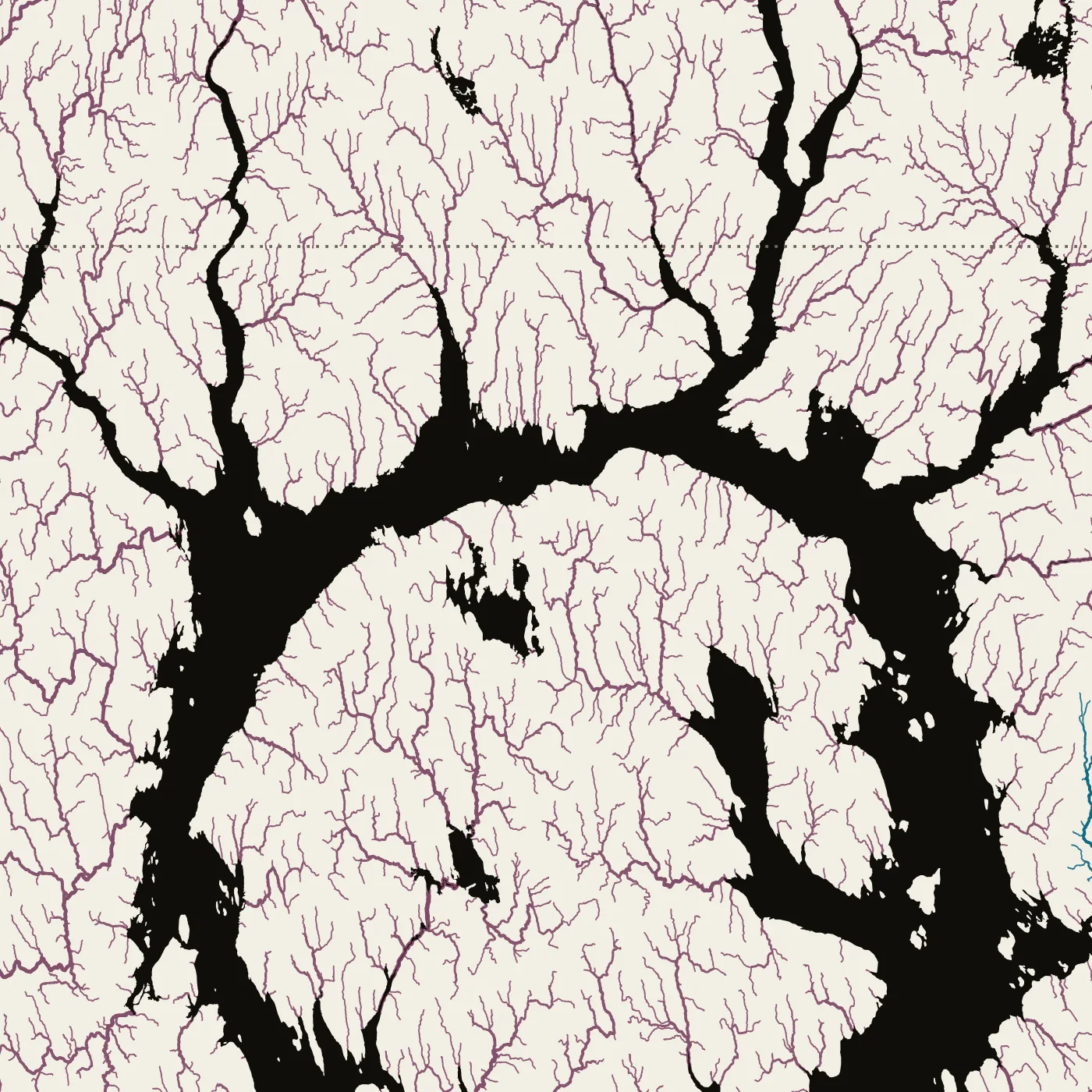 La Manicouagan, detail at print scale